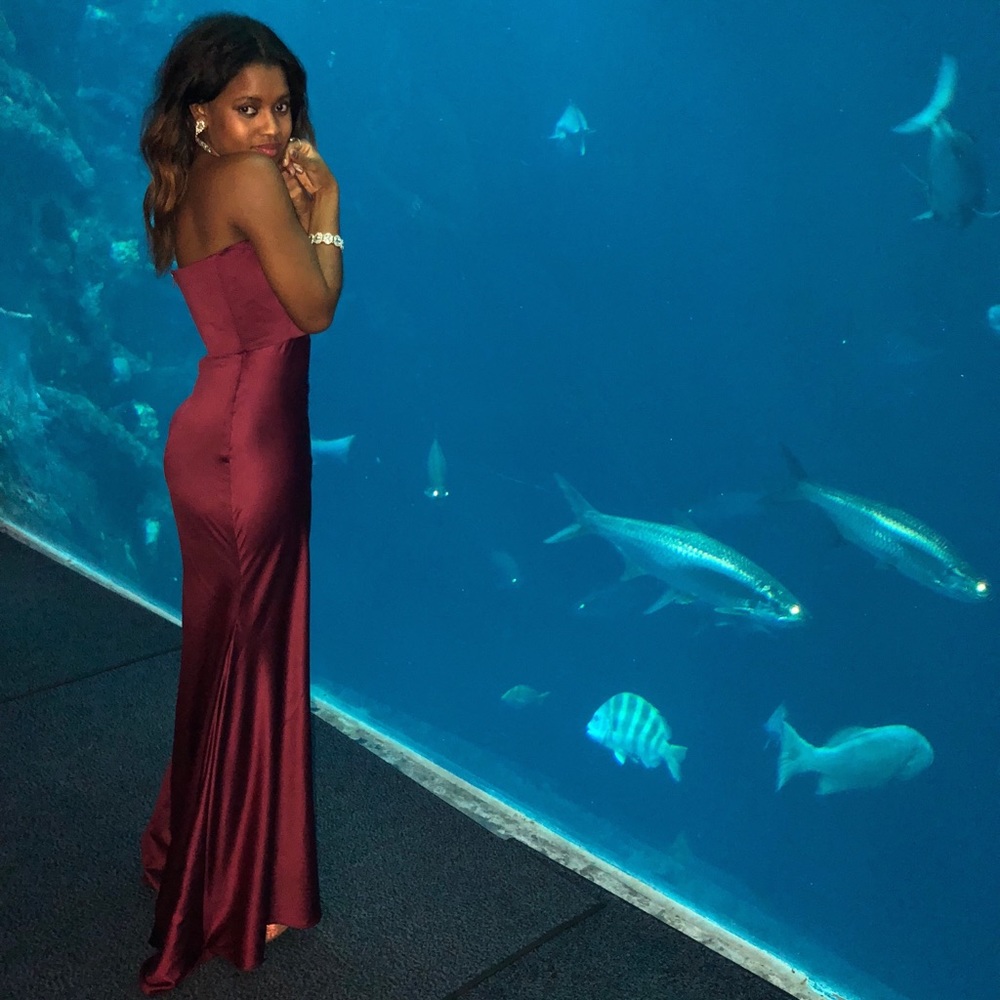 Burgundy custom dress
